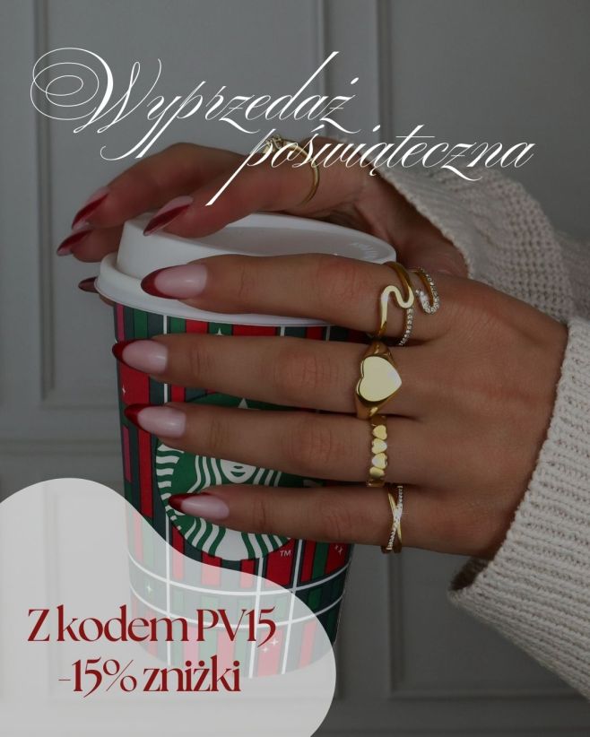 15% zniżki na każda biżuterię.✨ Użyj kodu PV15 i spraw sobie coś fajnego. ❤️